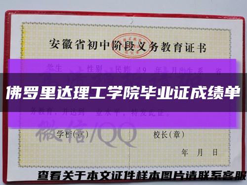 佛罗里达理工学院毕业证成绩单缩略图