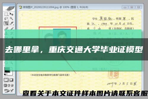 去哪里拿，重庆交通大学毕业证模型缩略图