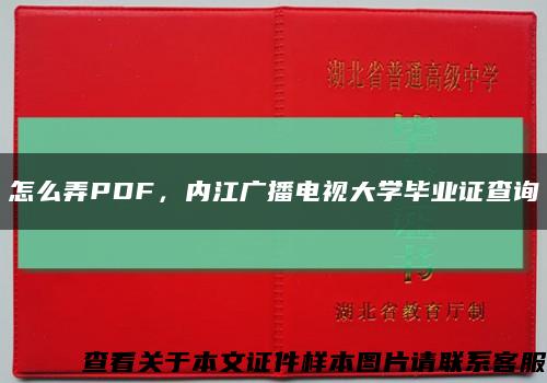 怎么弄PDF，内江广播电视大学毕业证查询缩略图