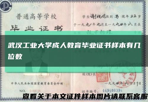武汉工业大学成人教育毕业证书样本有几位数缩略图