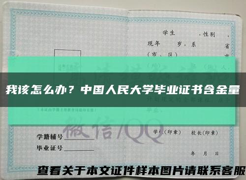 我该怎么办？中国人民大学毕业证书含金量缩略图