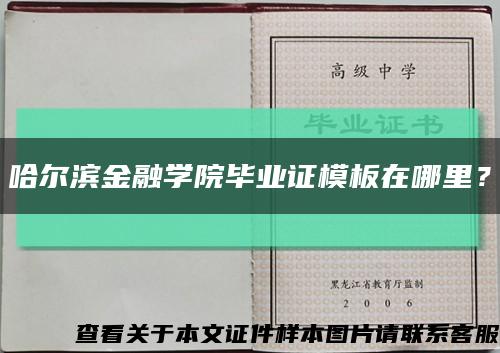 哈尔滨金融学院毕业证模板在哪里？缩略图