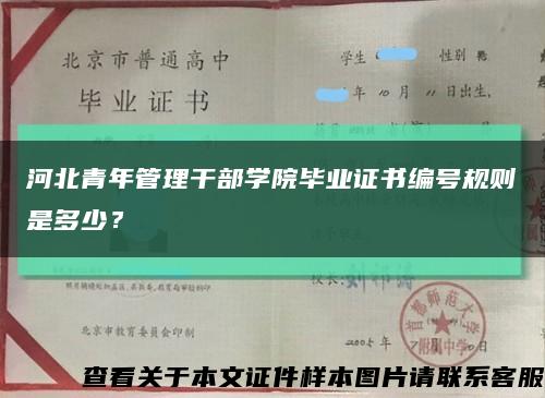 河北青年管理干部学院毕业证书编号规则是多少？缩略图