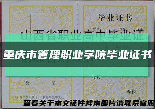 重庆市管理职业学院毕业证书缩略图