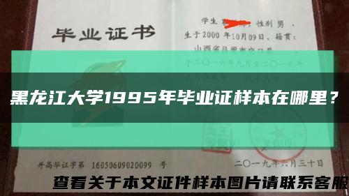 黑龙江大学1995年毕业证样本在哪里？缩略图
