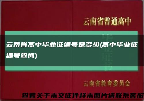 云南省高中毕业证编号是多少(高中毕业证编号查询)缩略图