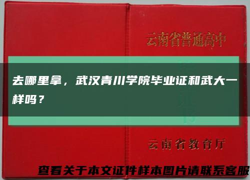 去哪里拿，武汉青川学院毕业证和武大一样吗？缩略图