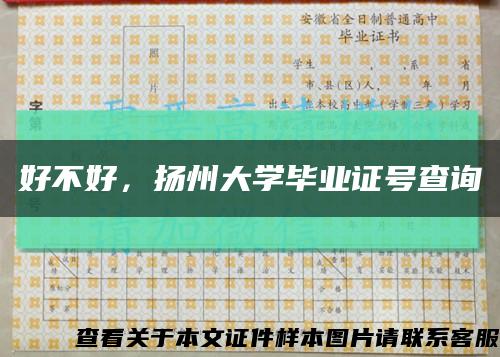 好不好，扬州大学毕业证号查询缩略图