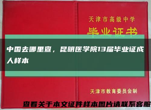 中国去哪里查，昆明医学院13届毕业证成人样本缩略图