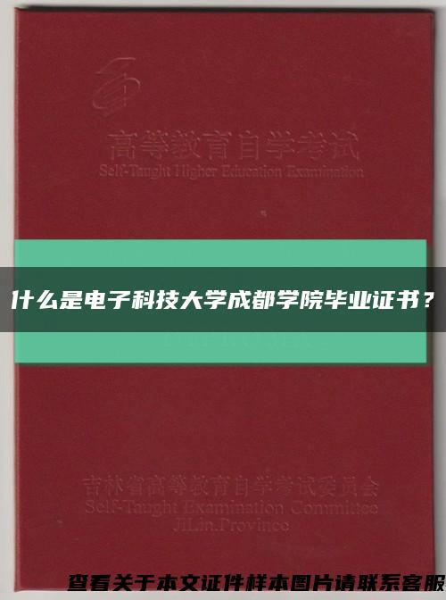 什么是电子科技大学成都学院毕业证书？缩略图