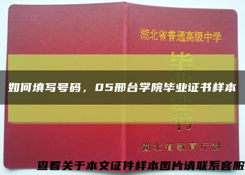 如何填写号码，05邢台学院毕业证书样本缩略图