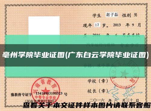 亳州学院毕业证图(广东白云学院毕业证图)缩略图