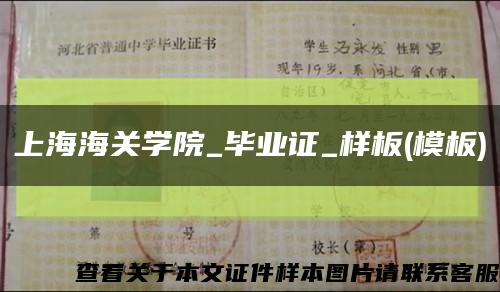 上海海关学院_毕业证_样板(模板)缩略图