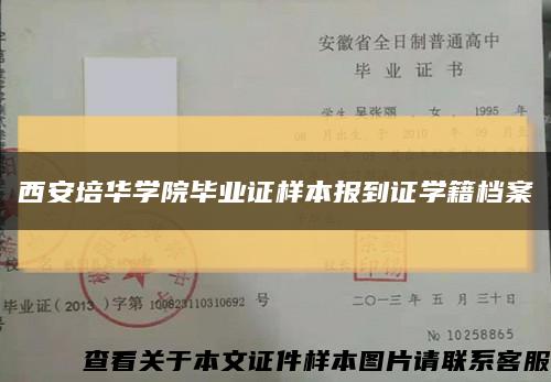 西安培华学院毕业证样本报到证学籍档案缩略图