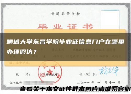 聊城大学东昌学院毕业证信息门户在哪里办理假仿？缩略图