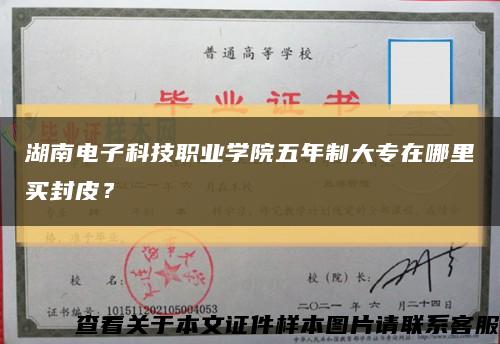 湖南电子科技职业学院五年制大专在哪里买封皮？缩略图