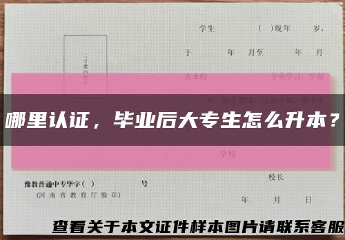 哪里认证，毕业后大专生怎么升本？缩略图