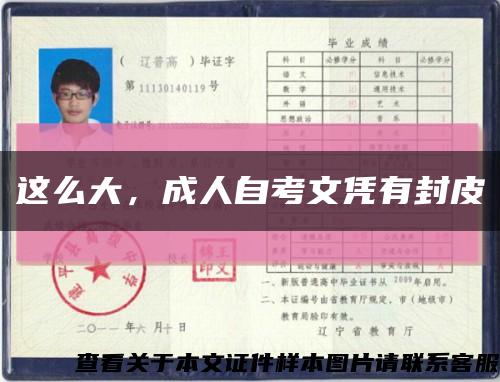 这么大，成人自考文凭有封皮缩略图
