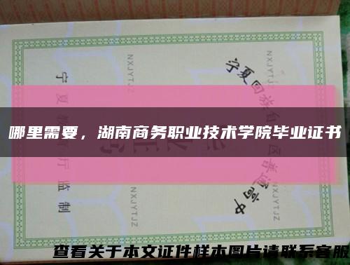 哪里需要，湖南商务职业技术学院毕业证书缩略图