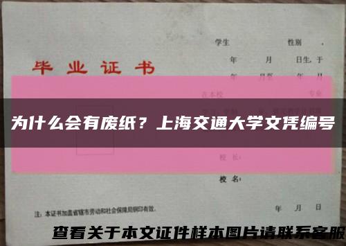 为什么会有废纸？上海交通大学文凭编号缩略图