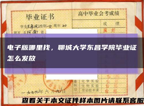 电子版哪里找，聊城大学东昌学院毕业证怎么发放缩略图