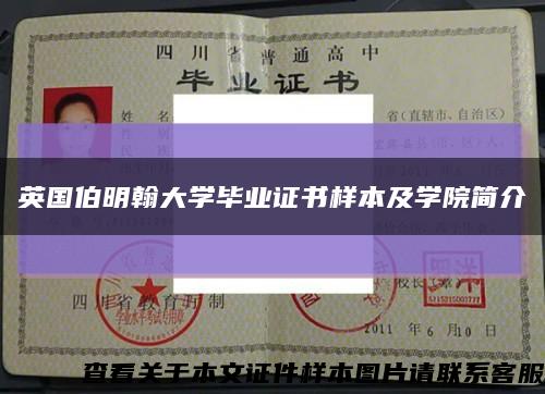 英国伯明翰大学毕业证书样本及学院简介缩略图