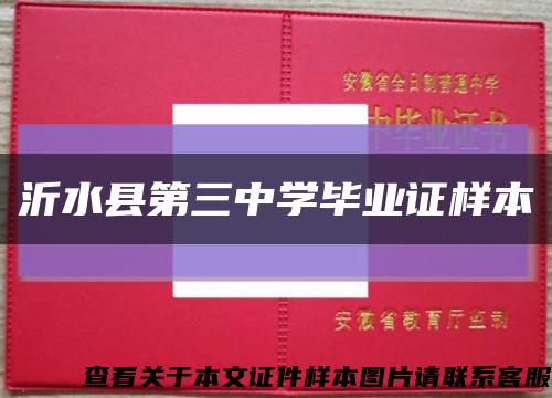 沂水县第三中学毕业证样本缩略图