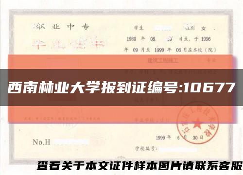 西南林业大学报到证编号:10677缩略图