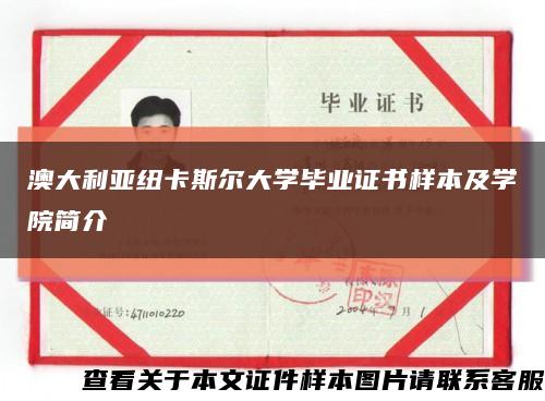 澳大利亚纽卡斯尔大学毕业证书样本及学院简介缩略图