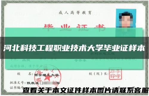 河北科技工程职业技术大学毕业证样本缩略图