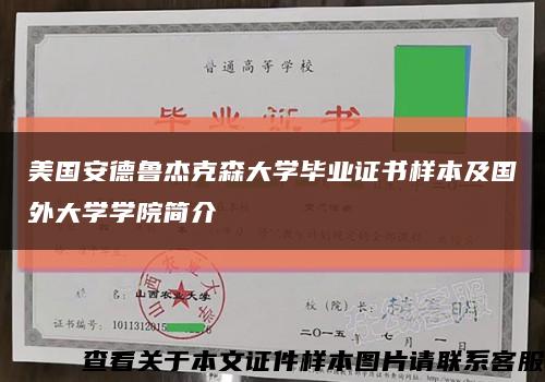 美国安德鲁杰克森大学毕业证书样本及国外大学学院简介缩略图