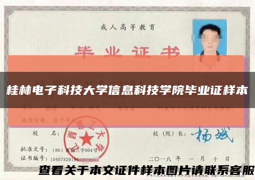 桂林电子科技大学信息科技学院毕业证样本缩略图