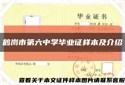 鹤岗市第六中学毕业证样本及介绍缩略图