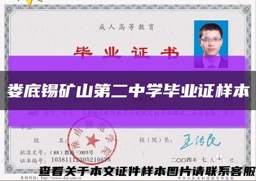 娄底锡矿山第二中学毕业证样本缩略图