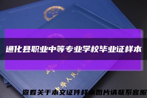 通化县职业中等专业学校毕业证样本缩略图