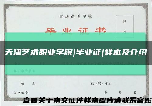 天津艺术职业学院|毕业证|样本及介绍缩略图