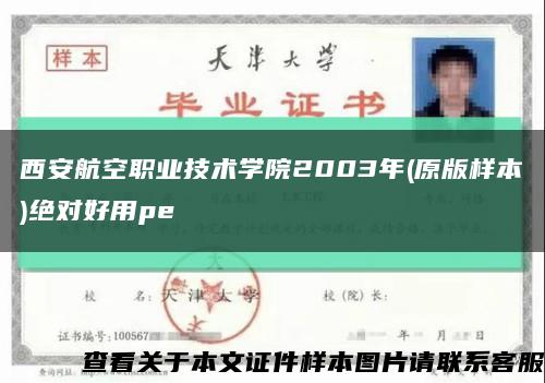 西安航空职业技术学院2003年(原版样本)绝对好用pe缩略图