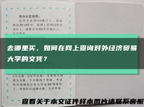 去哪里买，如何在网上查询对外经济贸易大学的文凭？缩略图
