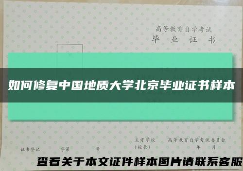 如何修复中国地质大学北京毕业证书样本缩略图
