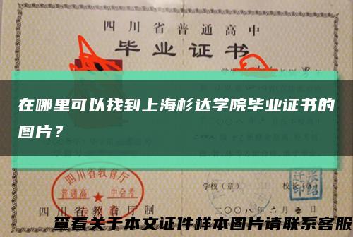 在哪里可以找到上海杉达学院毕业证书的图片？缩略图