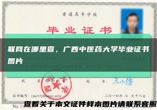 联网在哪里查，广西中医药大学毕业证书图片缩略图