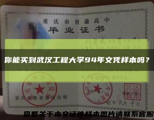 你能买到武汉工程大学94年文凭样本吗？缩略图