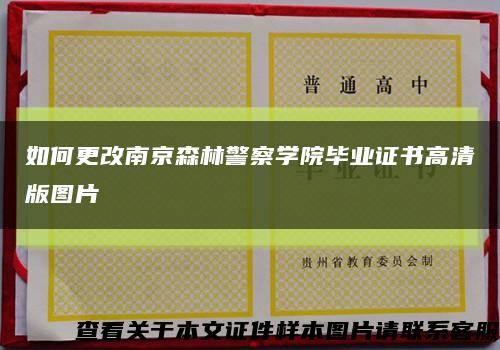 如何更改南京森林警察学院毕业证书高清版图片缩略图