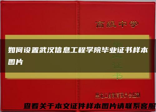 如何设置武汉信息工程学院毕业证书样本图片缩略图