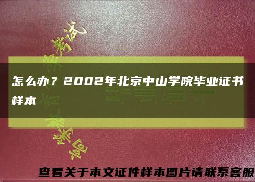 怎么办？2002年北京中山学院毕业证书样本缩略图