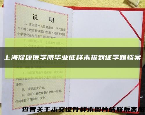 上海健康医学院毕业证样本报到证学籍档案缩略图