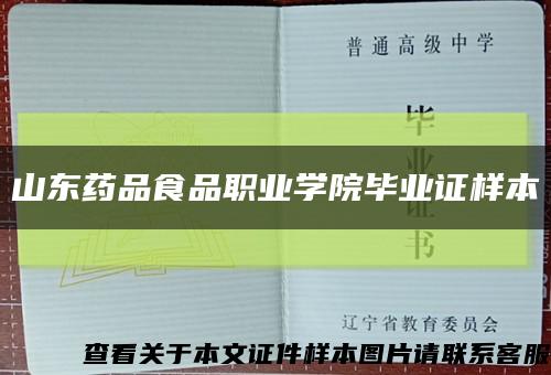 山东药品食品职业学院毕业证样本缩略图