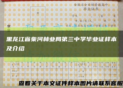 黑龙江省柴河林业局第三中学毕业证样本及介绍缩略图