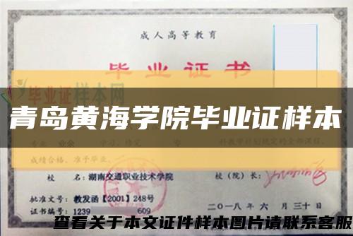 青岛黄海学院毕业证样本缩略图