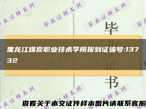 黑龙江煤炭职业技术学院报到证编号:13732缩略图